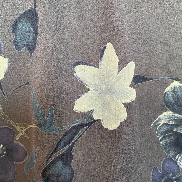 Vintage Mini Dress Size 8 Petite 8P Gray Floral Chiffon Sleeveless Fairy 90s Y2K - Picture 8 of 14